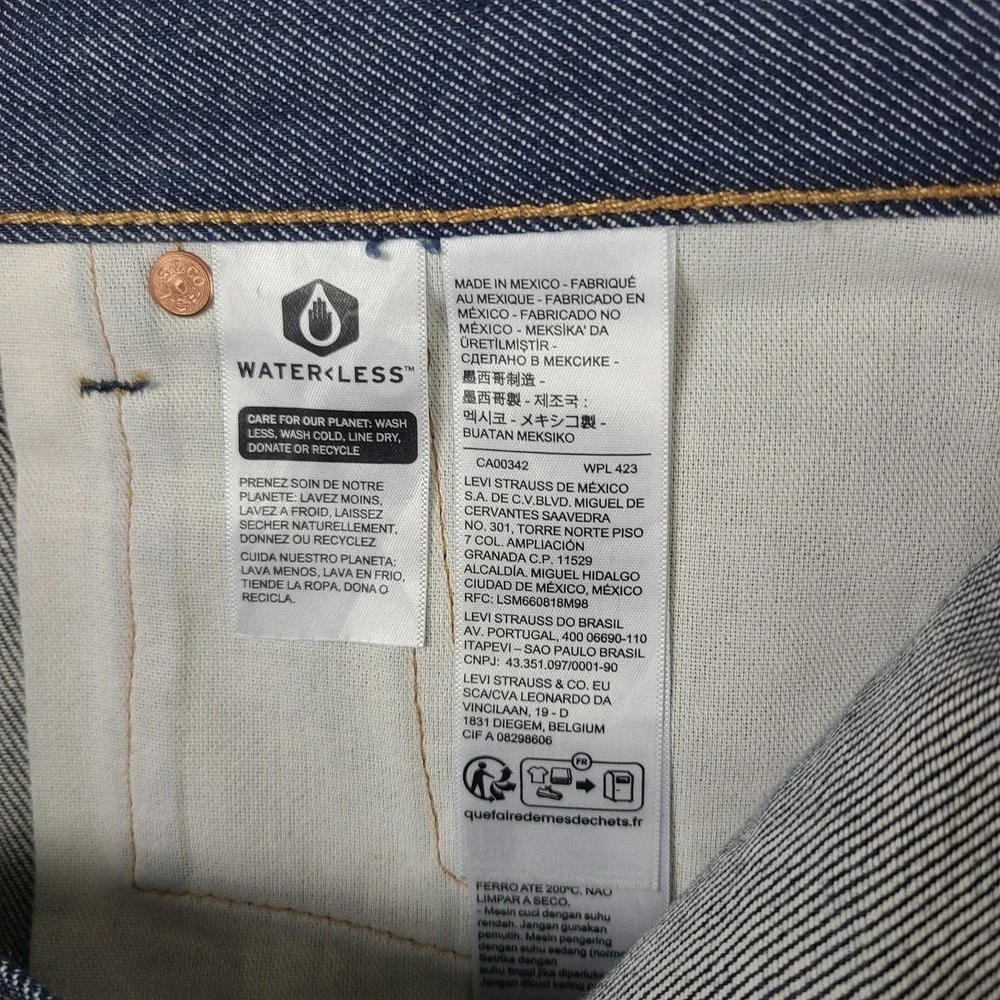 Levi's 501‎ Jeans Mens 42x32 Blue Original Fit Waterless Button Fly Denim